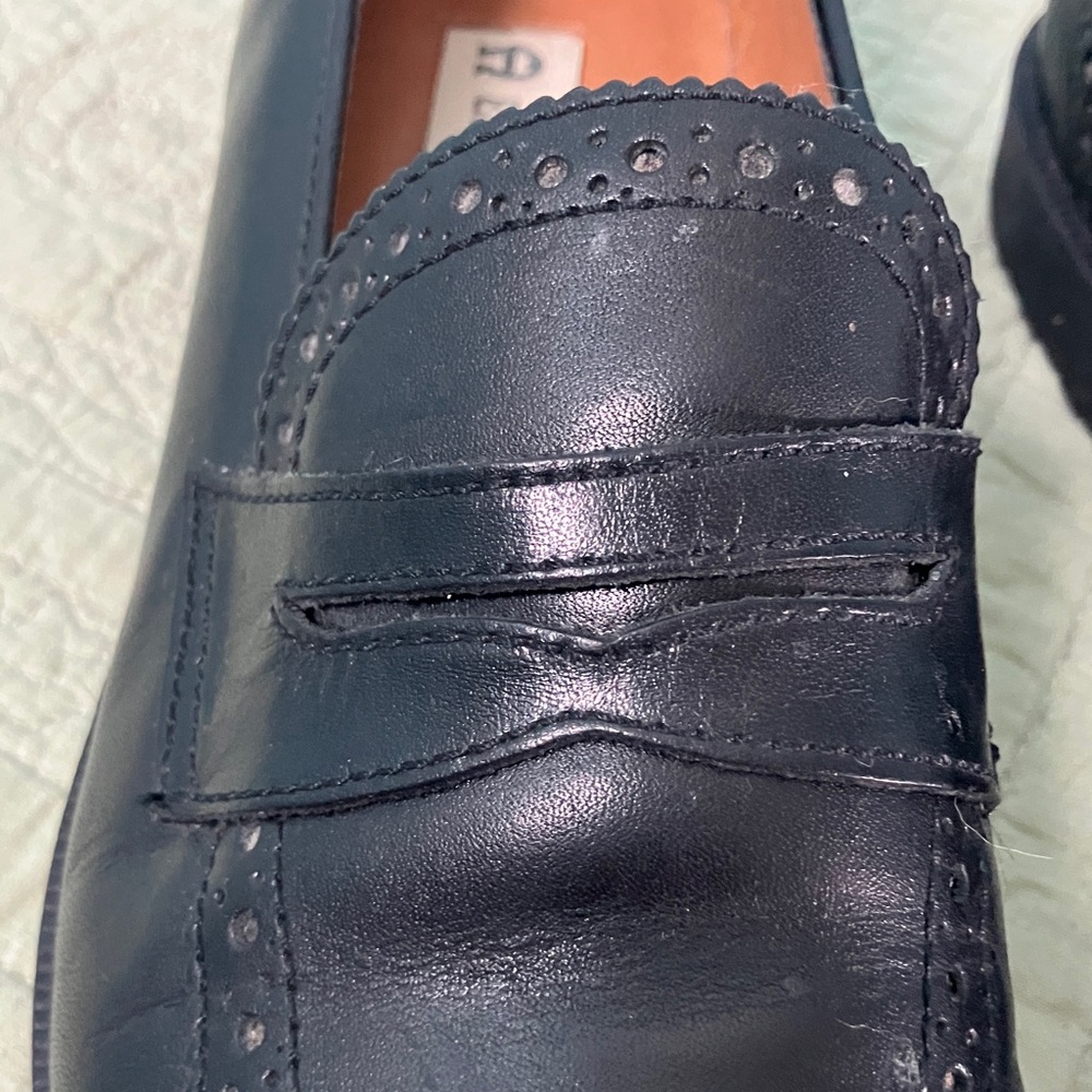 Etienne Aigner Black Leather Penny Loafers “Mallory” Women’s Size 7M - Picture 13 of 15